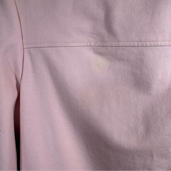 St John Sport By Marie Jacket Stretch Cotton Zipper Gold Detail Soft Pink Pocket - Picture 12 of 15